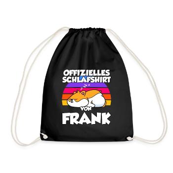 Offizielles Schlafshirt Von Frank - Turnbeutel - Schwarz - Vorne