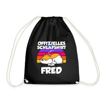 Offizielles Schlafshirt Von Fred - Turnbeutel - Schwarz - Vorne