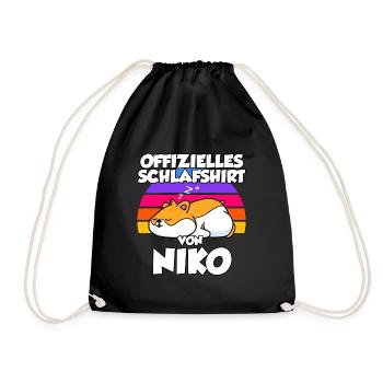 Offizielles Schlafshirt Von Niko - Turnbeutel - Schwarz - Vorne