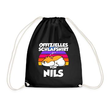 Offizielles Schlafshirt Von Nils - Turnbeutel - Schwarz - Vorne