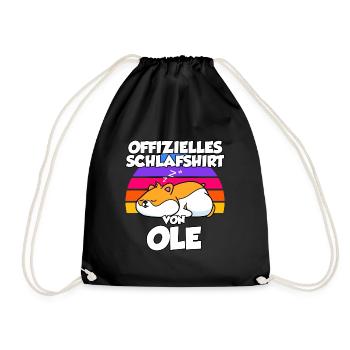 Offizielles Schlafshirt Von Ole - Turnbeutel - Schwarz - Vorne