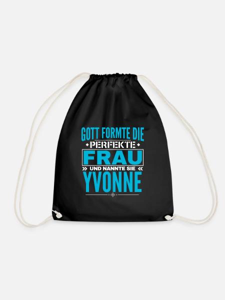 Yvonne Name Design - Turnbeutel - Schwarz