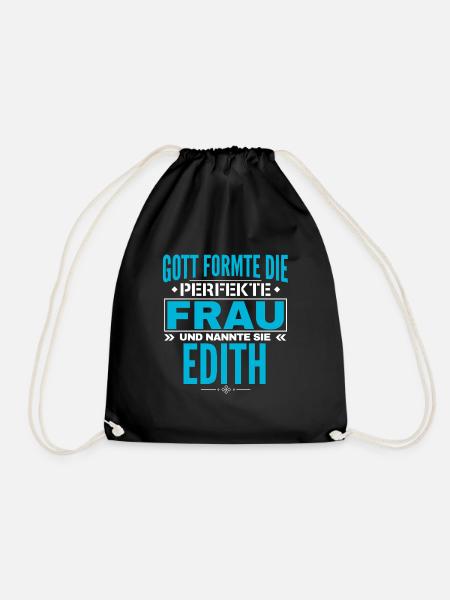 Edith Name Design - Turnbeutel - Schwarz