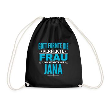 Jana Name Design - Drawstring Bag - black - Front