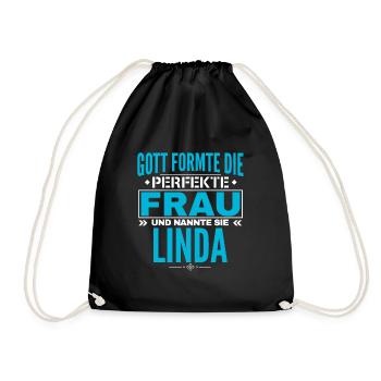 Linda Name Design - Turnbeutel - Schwarz - Vorne