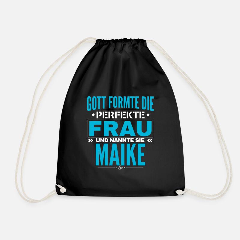 Maike Name Design - Turnbeutel - Schwarz