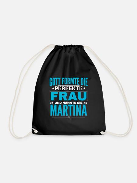 Martina Name Design - Turnbeutel - Schwarz