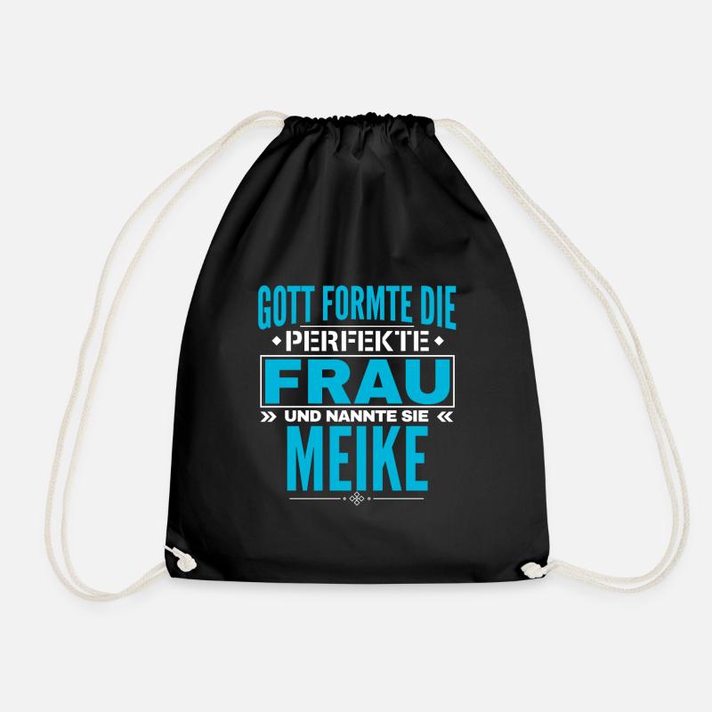 Meike Name Design - Turnbeutel - Schwarz
