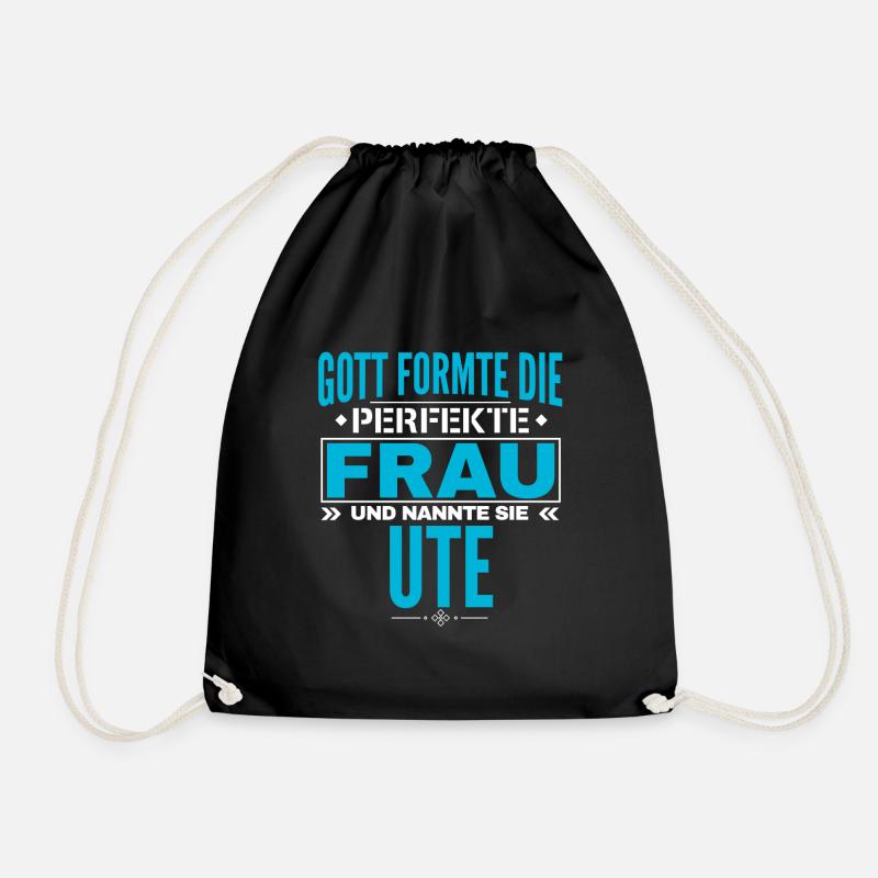 Ute Name Design - Turnbeutel - Schwarz