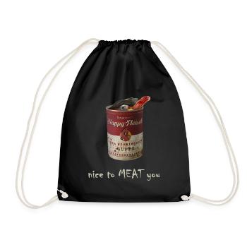 Happy Fleisch Dose - Nice to MEATyou - Turnbeutel - Schwarz - Vorne