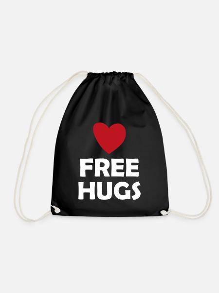 Free Hugs - Turnbeutel - Schwarz