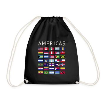 Country flags Americas National Flags America - Drawstring Bag - black - Front