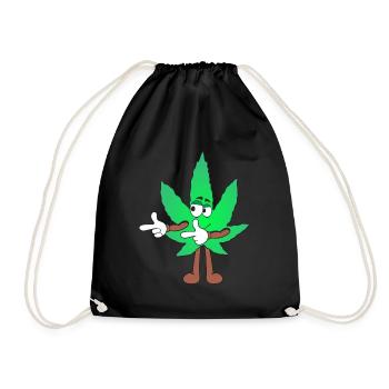 Der Bloom - Weed Cannabis Stoned Hanf Marihuana - Turnbeutel - Schwarz - Vorne