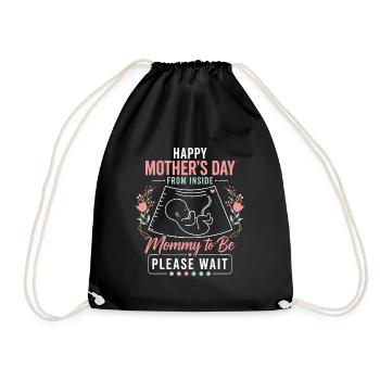 Cadeau Future Maman - Happy Mother's Day - Sac de sport léger - noir - Devant