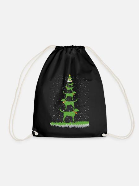 Labbi Weihnachtsbaum - Turnbeutel - Schwarz