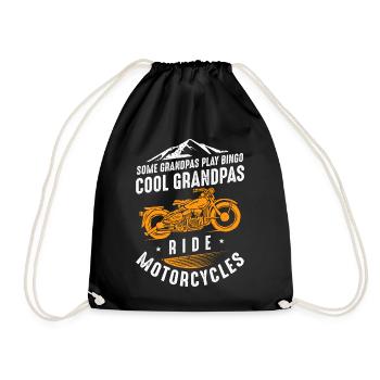 Cool Grandpas Ride Motorcycles - Drawstring Bag - black - Front