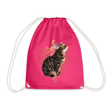 Bengal Cat - Drawstring Bag - fuchsia - Front