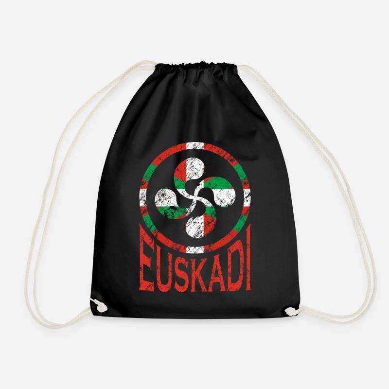 Flagge von Euskadi. Lauburu Baskenland. Ikurriña - Turnbeutel - Schwarz