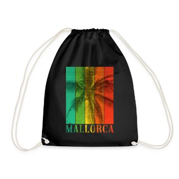 Mallorca Spanien Sommer Sonne Strand Meer Palmen - Turnbeutel - Schwarz - Vorne