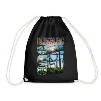 Duisburg Germany City Skyline Home Love - Drawstring Bag - black - Front