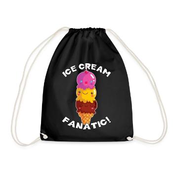 Fanatique de crème glacée! - Sac de sport léger - noir - Devant