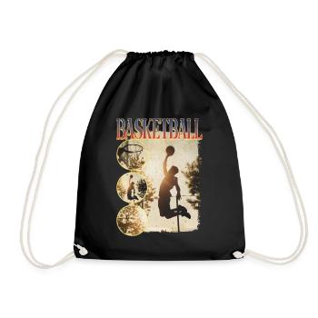 Basketball Basketball Player Dunking Sports Player - Drawstring Bag - black - Front