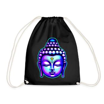 Colorful Buddha Head - Drawstring Bag - black - Front