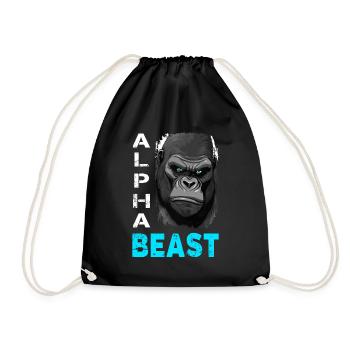 Alpha Animal Powerful Gorilla - Anime Shirt - Drawstring Bag - black - Front