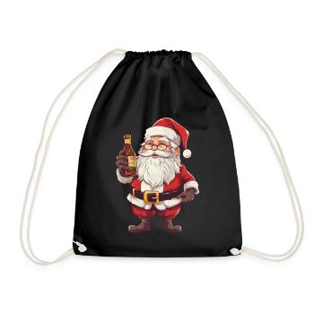 Père Noël bouteille rhum alcool liqueur Cheers - Sac de sport léger - noir - Devant
