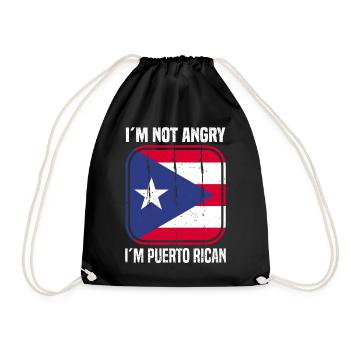 Puerto Rico Flagge | Puerto Ricaner Geschenkideen - Turnbeutel - Schwarz - Vorne