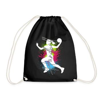 Handballerin Handball Frau Sport Handballspielerin - Turnbeutel - Schwarz - Vorne