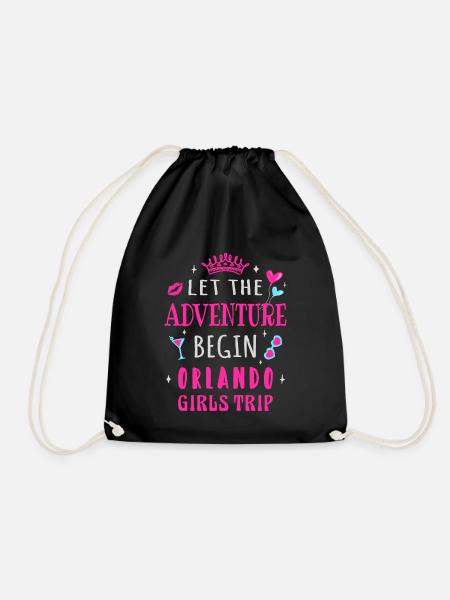 Girls Trip Orlando, Let the adventure begin - Drawstring Bag - black