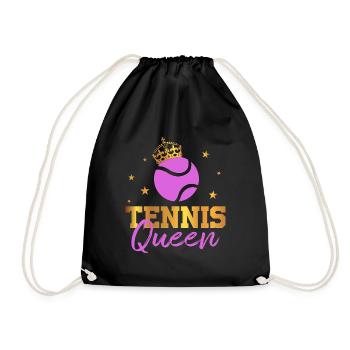 Tennis queen tennis player sportswoman gift - Drawstring Bag - black - Front