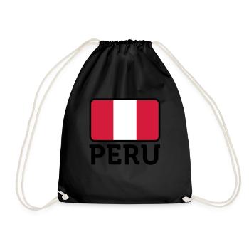 National Flag of Peru - Drawstring Bag - black - Front