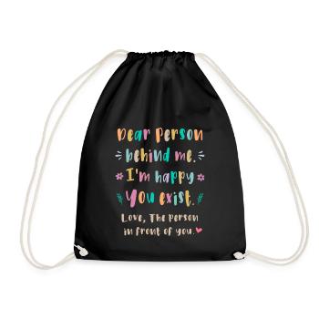 Chère personne derrière moi, je suis content que ce soit toi - Sac de sport léger - noir - Devant
