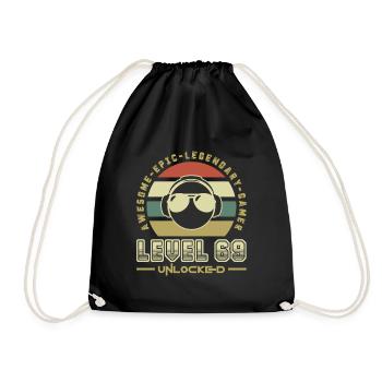 69 - Drawstring Bag - black - Front