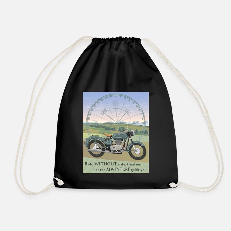 Motorcycle Ride - Drawstring Bag - black