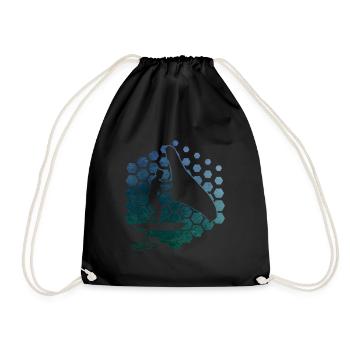 Women hydrofoil Men wingfoil wingsurf wingsurfe - Drawstring Bag - black - Front