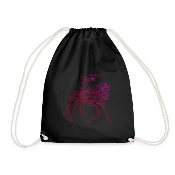 Equestrian gymnastics, team vaulting, balance exercises - Drawstring Bag - black - Front