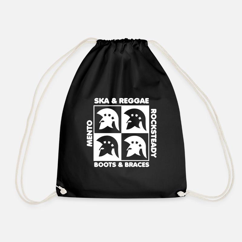 ska, reggae, rocksteady, mento Boots & Braces - Drawstring Bag - black