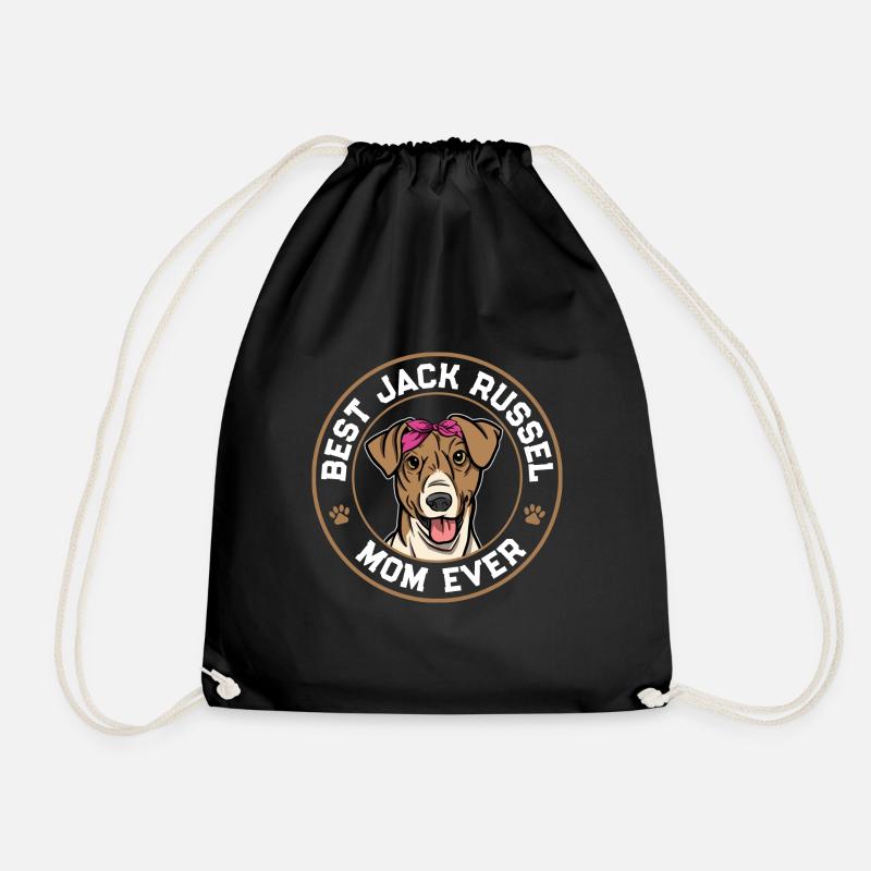 Best Jack Russel Mom Ever Dog Mother - Drawstring Bag - black