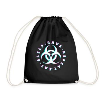 Raver / Rave / Gabber / Speedcore Raver Uptempo - Drawstring Bag - black - Front