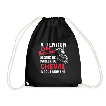 Cette Personne Risque Parler De Cheval Tout Moment - Sac de sport léger - noir - Devant