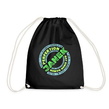 Geschenk für Janek - Turnbeutel - Schwarz - Vorne