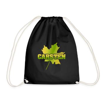 Geschenk für Carsten - Turnbeutel - Schwarz - Vorne