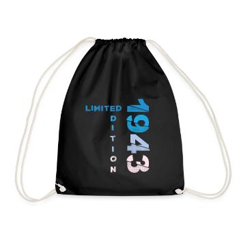 80th birthday man woman 80 years 1943 - Drawstring Bag - black - Front