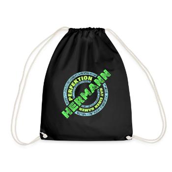 Geschenk für HerMANn - Turnbeutel - Schwarz - Vorne