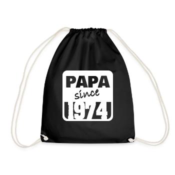 Papa 1974 - Turnbeutel - Schwarz - Vorne