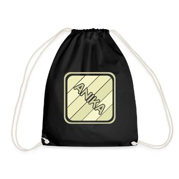 Girl's name Anika - Drawstring Bag - black - Front