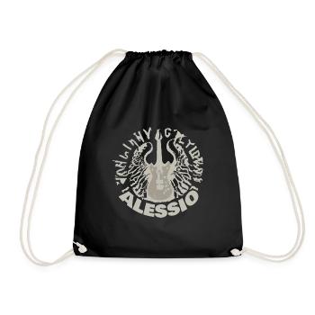 Geschenk für Alessio - Turnbeutel - Schwarz - Vorne